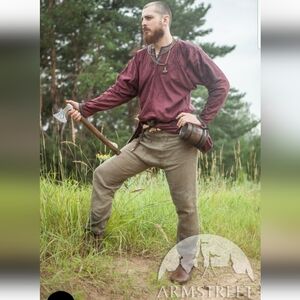 Armstreet Viking Trousers "Eric" small olive flax linen larp reenactment costume